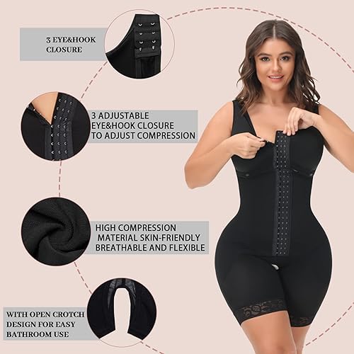Miniatura 4 de WELOOC Fajas Colombianas Fajas - Body moldeador de cuerpo completo para mujer con control de abdomen
