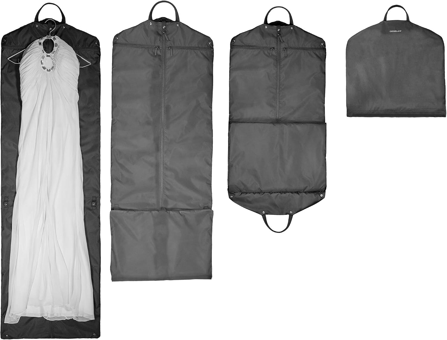 Extra Long Dress Garment Bag for traveling with wedding dress & long gowns; carry-on luggage for Women