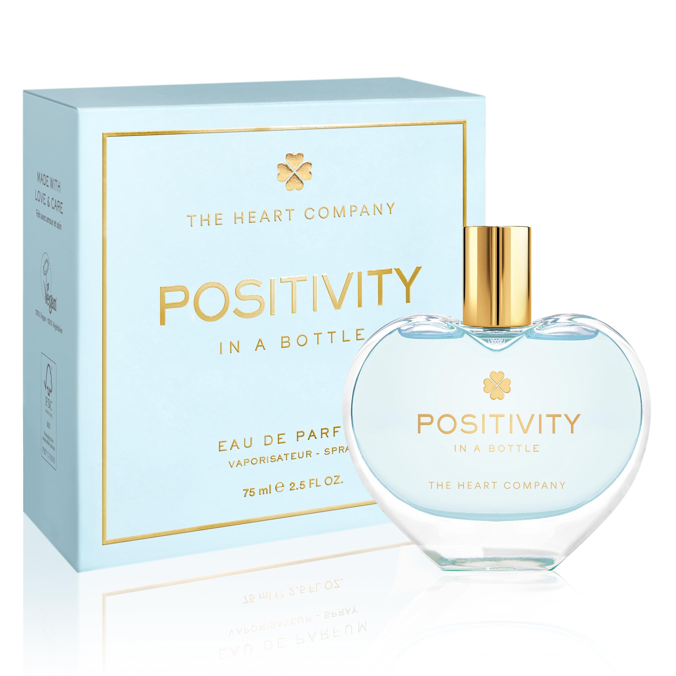 THE HEART COMPANY POSITIVITY in a bottle | Fresh Perfume for women | Vegan Gifts for women | Women's Eau de Parfum Spray 75ml - 2.5 fl oz.