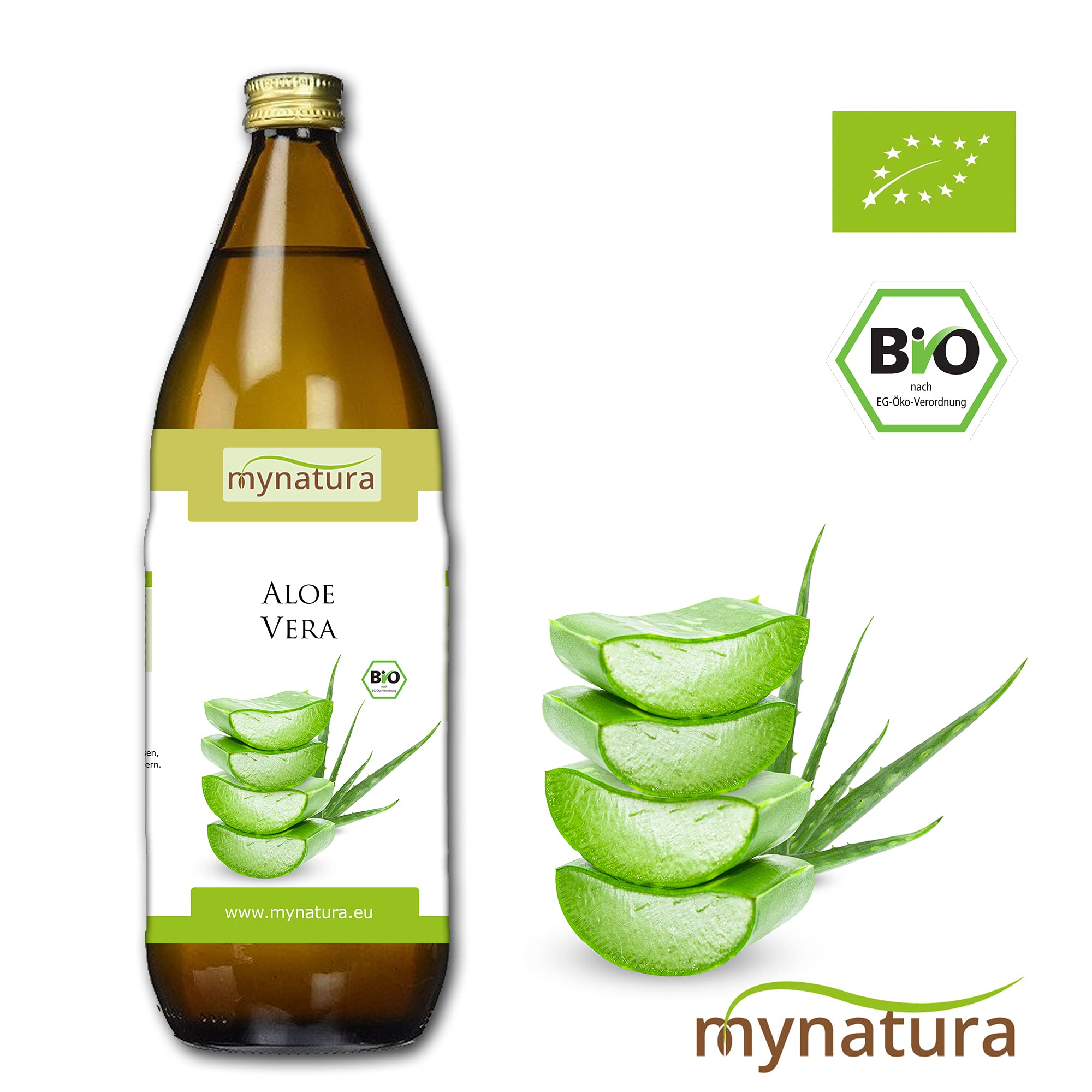 Mynatura Bio Aloe Vera Saft 6x 1 Liter Glasflasche I Naturtrber  Frischpflanzensaft I 100% Aloe Vera Direktsaft der Sorte Barbardenis Miller  (6x 1L Flasche) : Amazon.de: Lebensmittel & Getrnke
