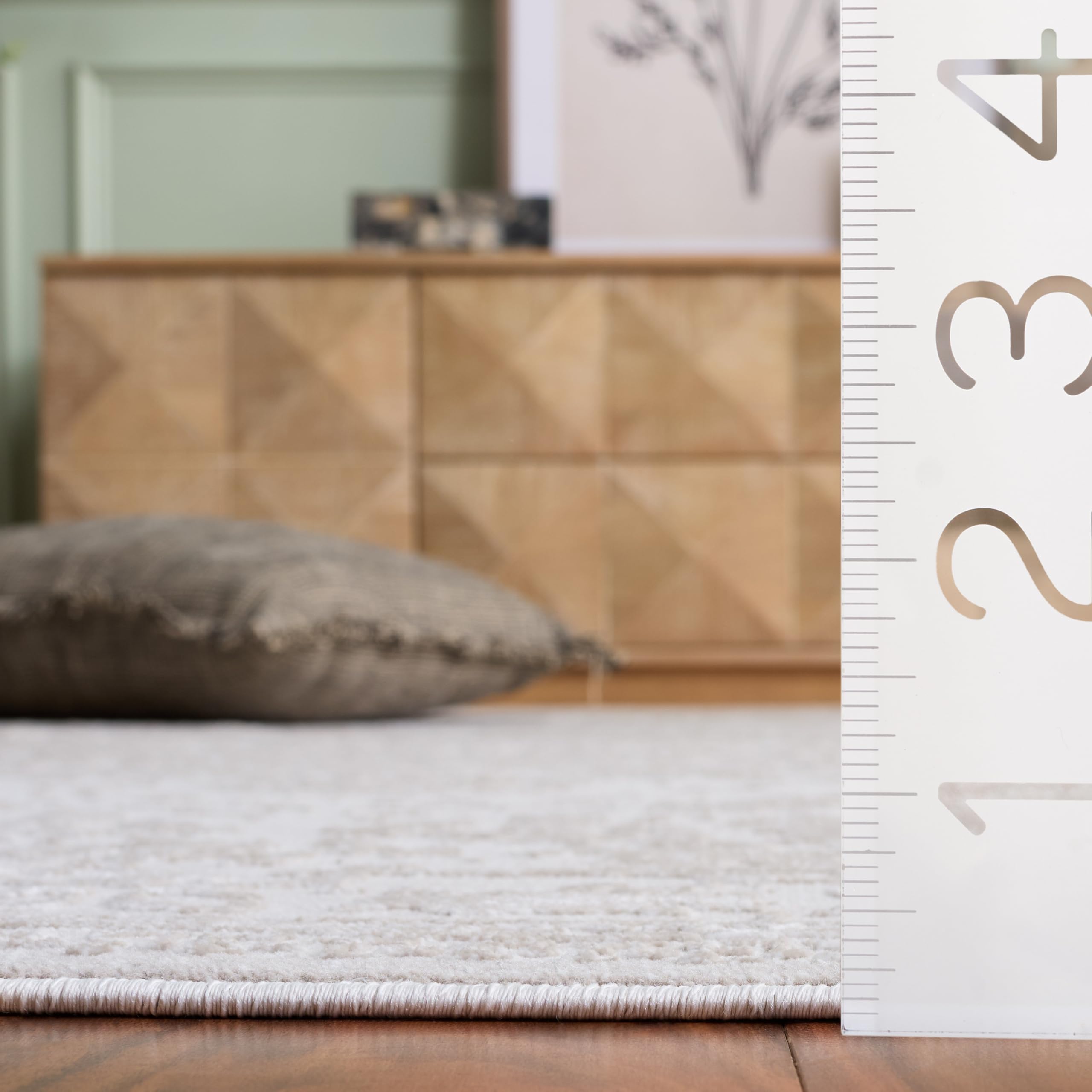 SAFAVIEH Teppich Reflection – 80x180 Cm, Kurzflor, Creme/Elfenbein