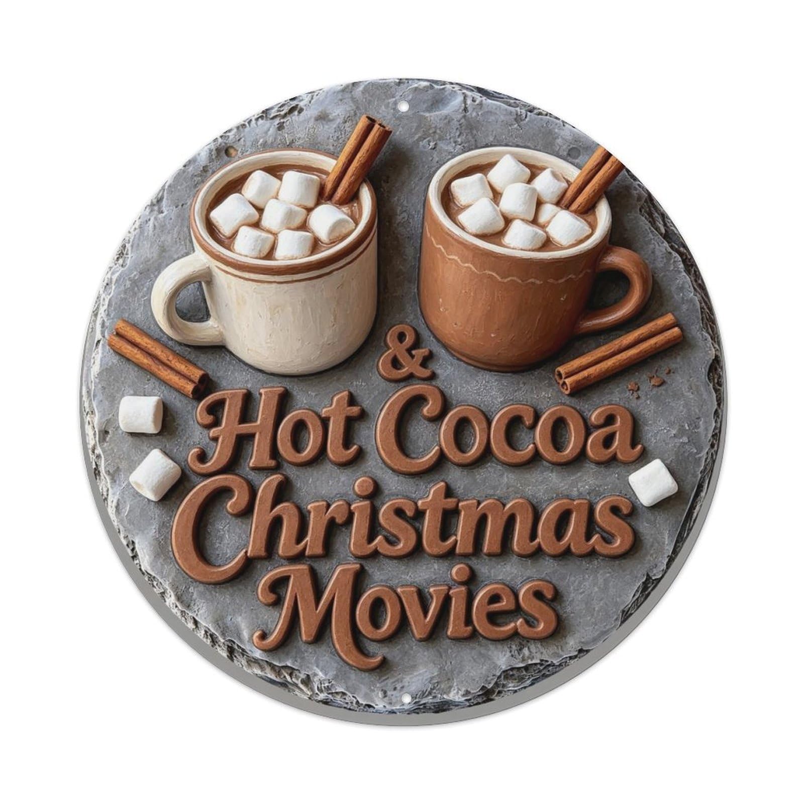 Hot Cocoa & Christmas Movies Metal Tin Sign Plaque
