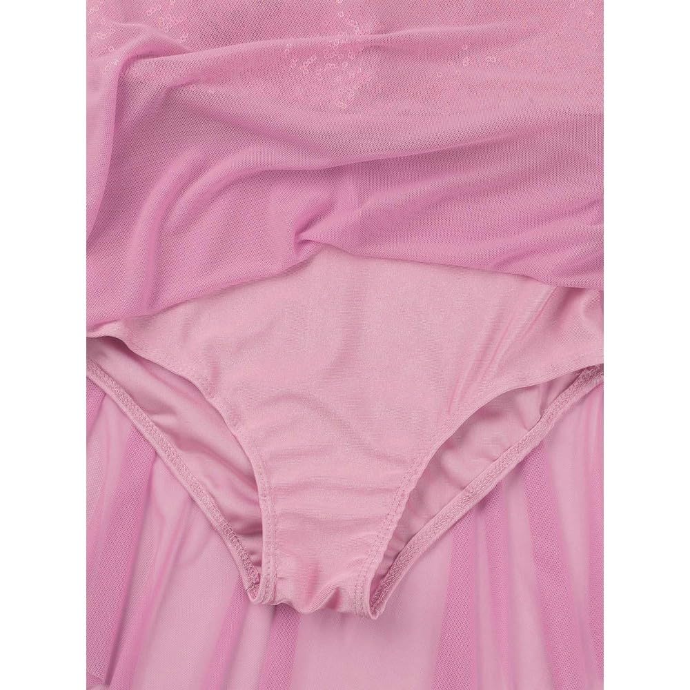 QXDZSW - Vestido de ballet con lentejuelas para niñas y niñas, sin mangas, malla de tul, estilo contemporáneo, leotardo