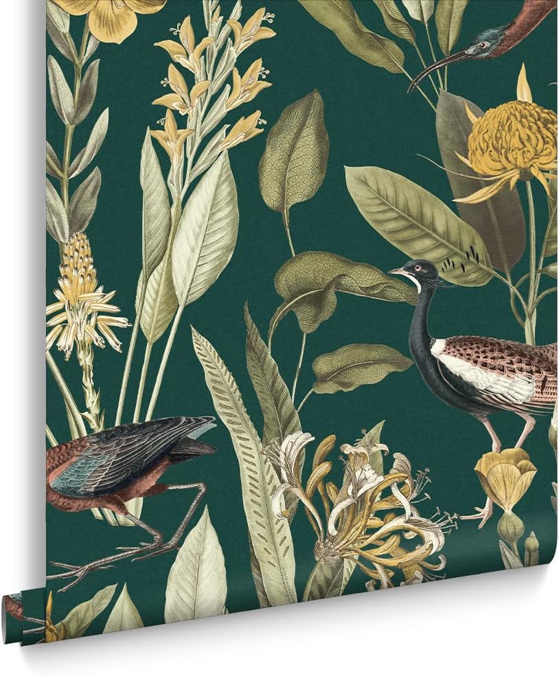 Graham & Brown Glasshouse Birds Tropical Paste The Wall Wallpaper (Green)