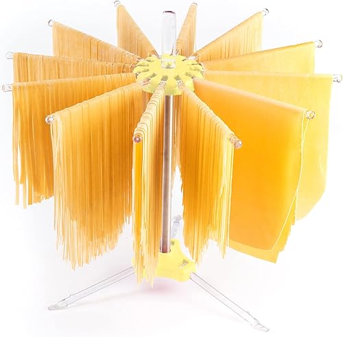 Miniatura 6 de PASTALINDA Estante de secado de pasta, secadora de pasta, 12 brazos de policarbonato de 7.9in de largo, acero inoxidable, 15.7in. de altura, verde