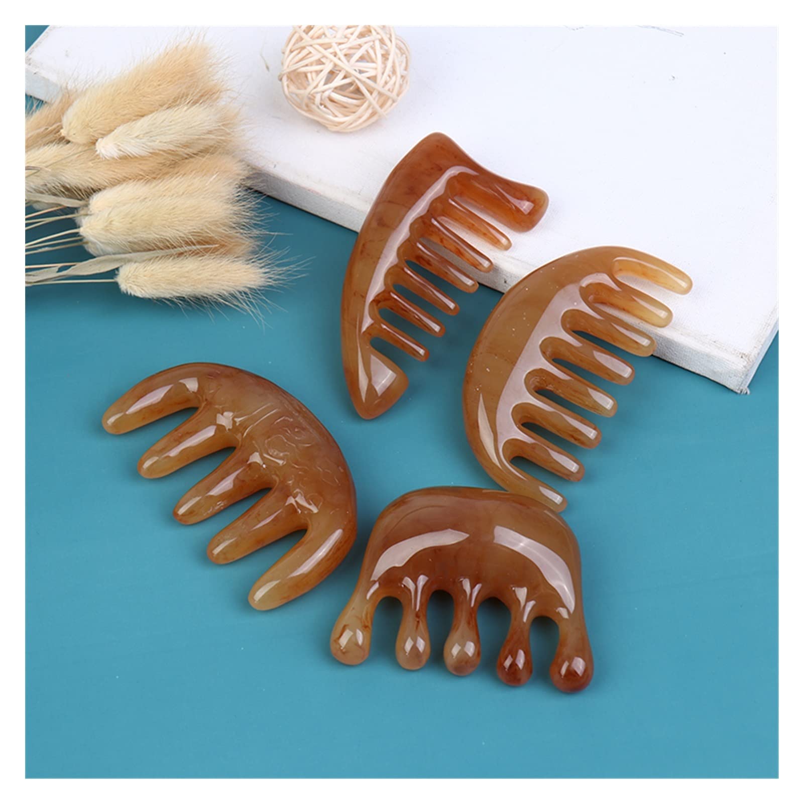 1pcs Herramienta de Cabello de Peine de Bolsillo de Bolsillo de Buey de Buey de 1pcs (Color : D)