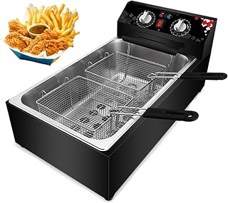 Deep Fat Fryer with Basket, Adjustable Temperature Control, Safety Handle And Non-Stick Chip Pan, Fat Fryers for Home Commercial, Easy Clean,M