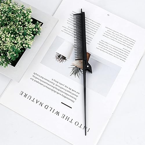 Miniatura 8 de Peine de clip destacados, peine de clip de resaltado,Rat Tail Teasing Clip Comb Profesional Negro Peluquería de plástico resaltado peine herramienta