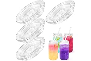 Acrylic Lids for 16 oz Glass Cups, Perfect Drinking Glassware Replacement Lids