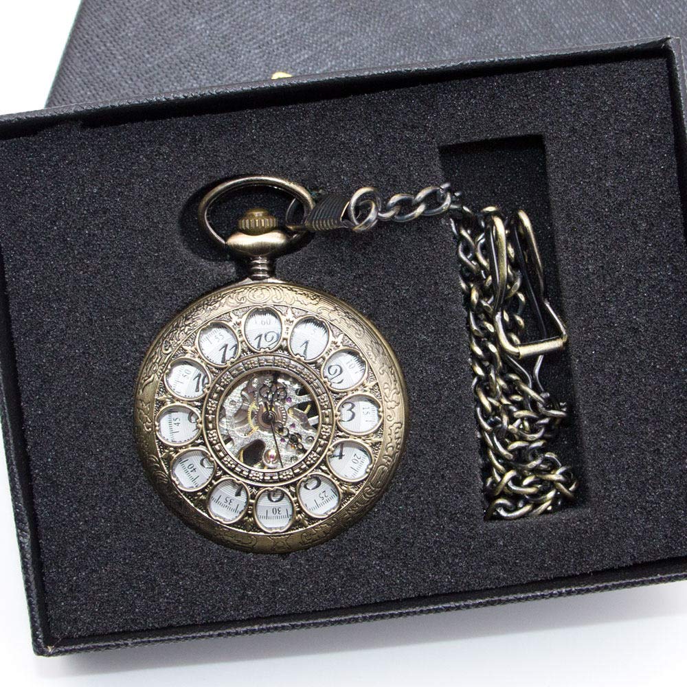 Pocket Watch einzigartige Sonnenblume Hollow Design Mechanische Taschenuhr Männliche Uhr Retro Skelett Hand Wind Fob Uhren