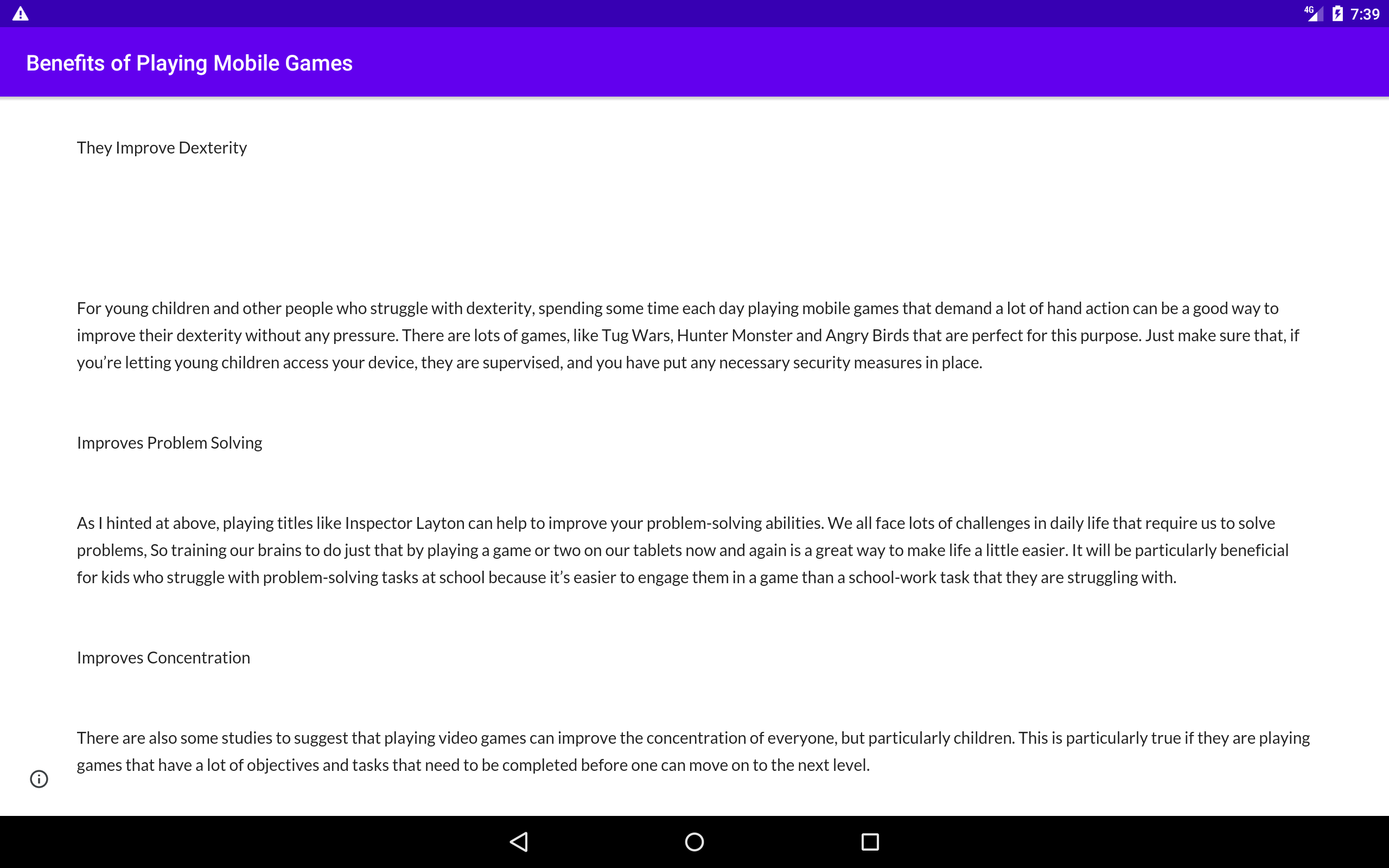 Benefits of Playing Mobile Games - App on the Amazon Appstore