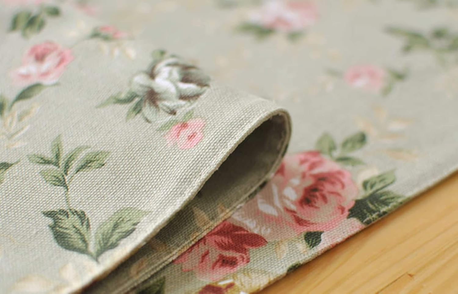 Table Runners Modern,30x180CM,Flowers and Leaves Table Runner Modern Cotton,Table Runner Decor Light Green