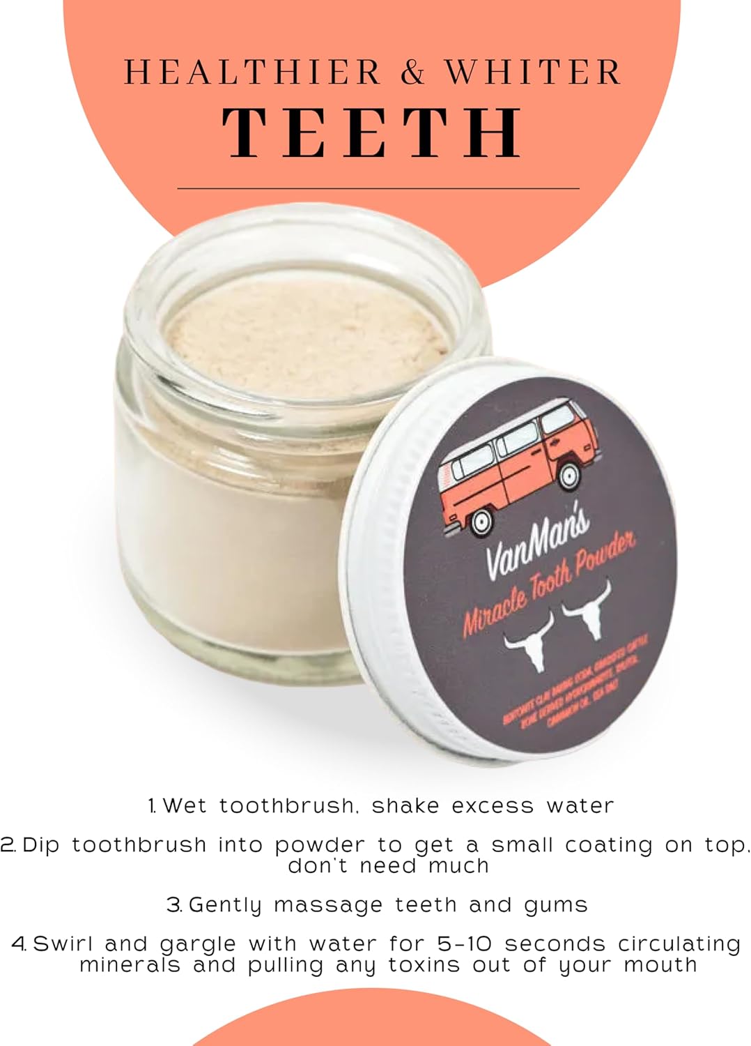 Miracle Tooth Cleaning Powder Toothpaste - Fluoride-Free Tooth Powder with Bentonite Clay, Baking Soda, Grassfed Cattle Bone, Cinnamon Oil, Sea Salt - Powdered Toothpaste - 2.2 Ounce - Image 5