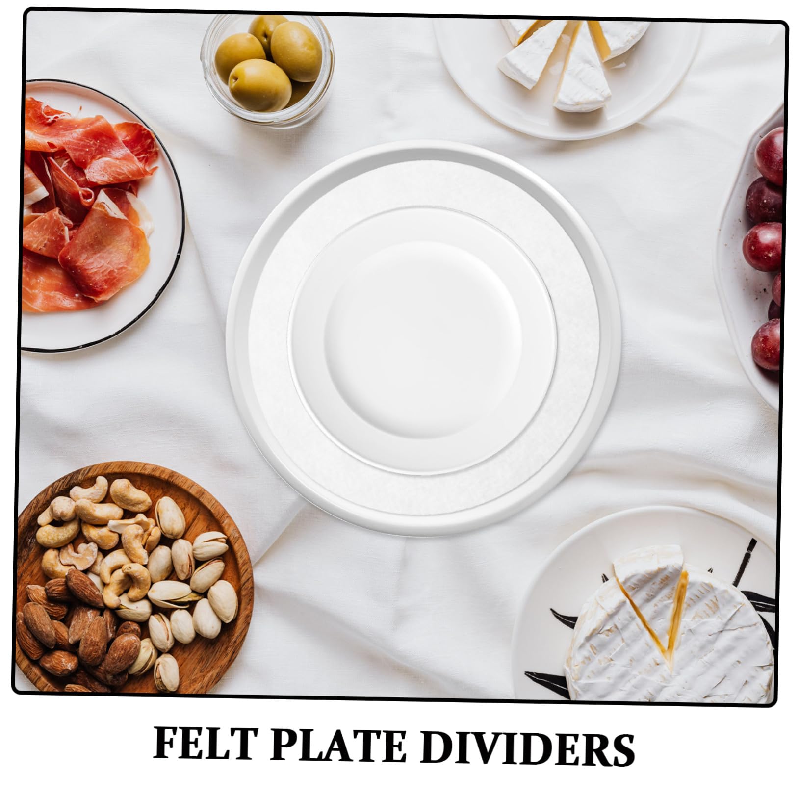 50 Piezas Protector de Placa Fieltro Separador de sartenes agarraderas para ollas de Cocina White