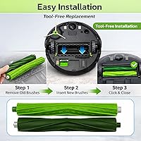 Vista 4 de Paquete de 4 cepillos de goma de repuesto para iRobot Roomba e, i y j Series, compatibles con e5 e6 e7, i1 i2 i3 i4 i6 i7 i8, j6 j7 j8 Plus, Combo
