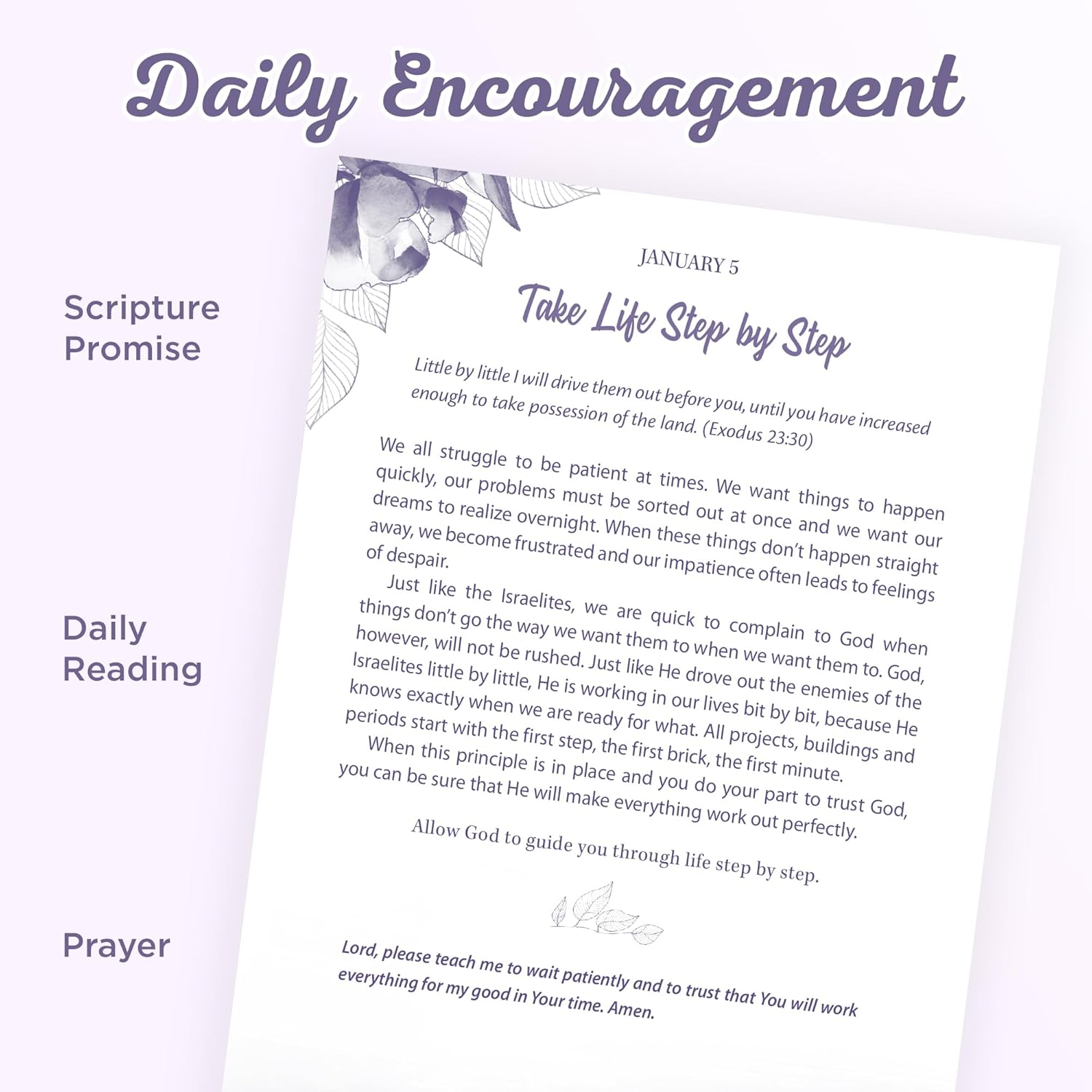 Strong & Courageous 366 Devotions on Living Bravely and Confidently, Purple Faux Leather - Image 6