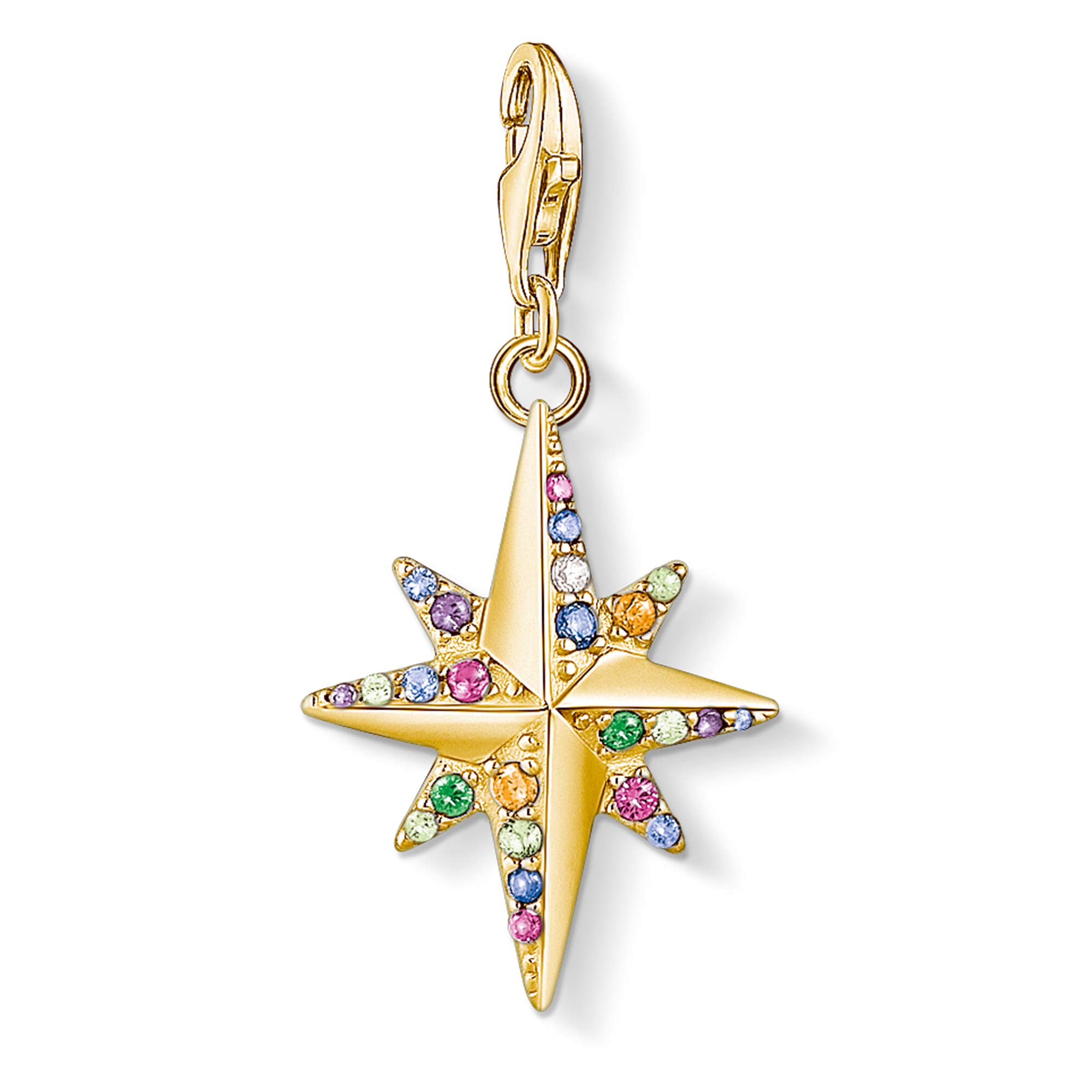 Thomas Sabo Charm Club Women's Multicoloured Thomas Sabo Gold Colourful Star Compass Charm 1816-488-7