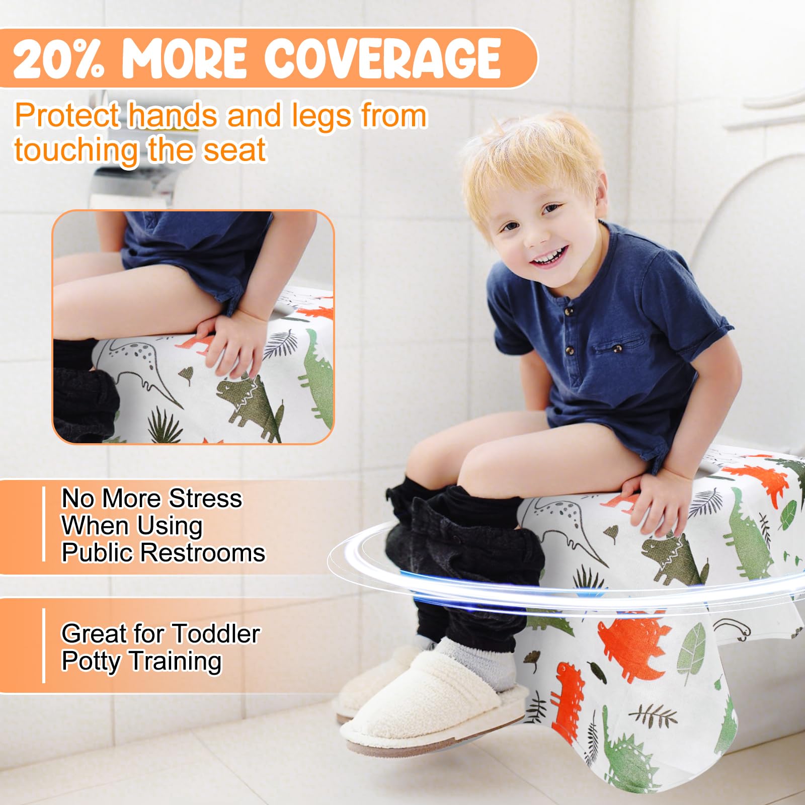 Homgaty Disposable Toilet Seat Covers, Potty Seat Cover Protectors, Extra Large Size, Individually Wrapped - Image 3