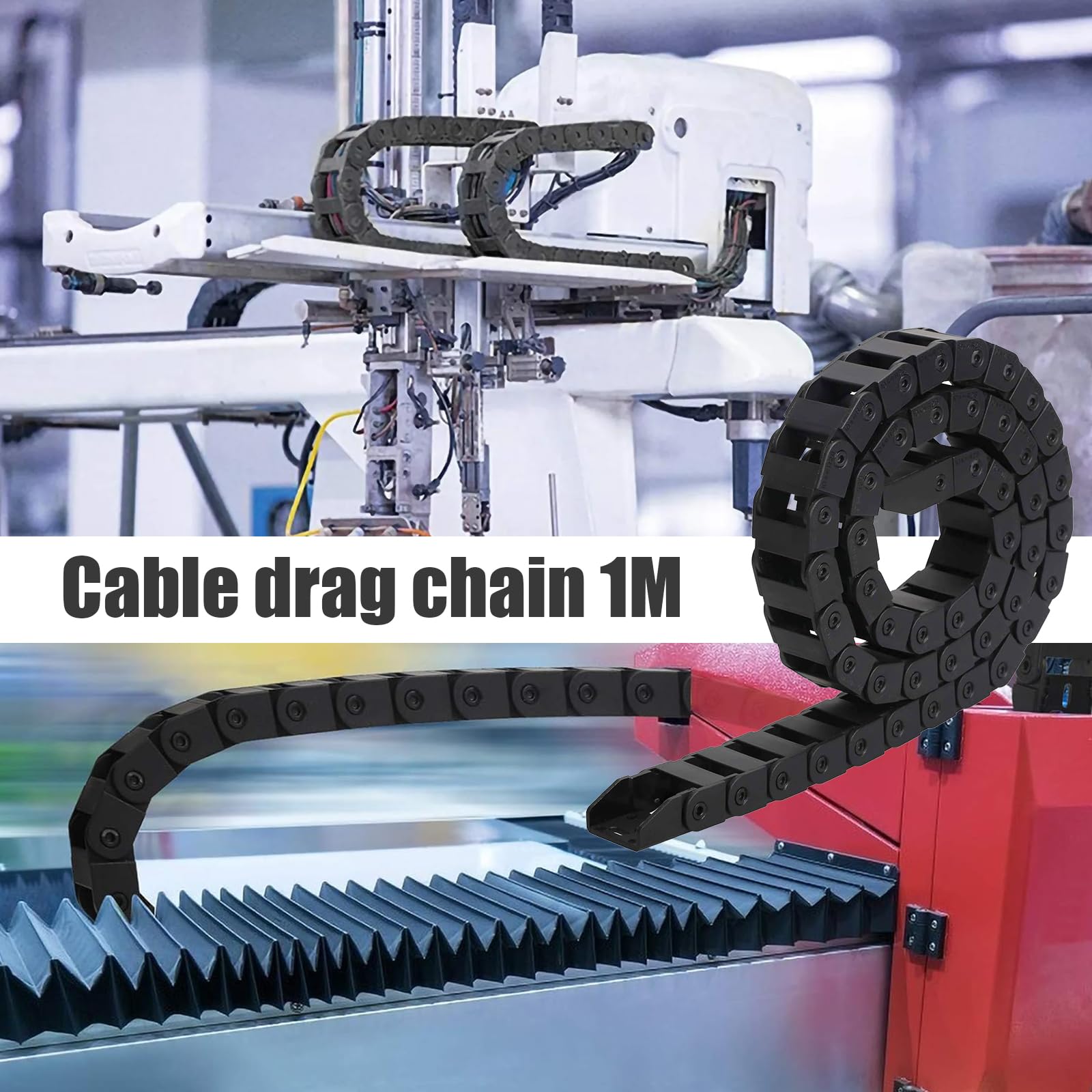 2x Nylon-Kabelschleppkette – 1000 Mm Lang, Für 3D-Drucker & CNC-Maschinen