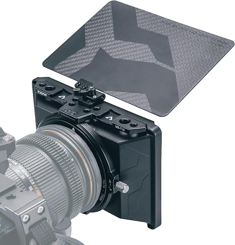 TILTA Mini Matte Box Camera Lens Hood 4x5.65 Filter Frame for Mirrorless DSLR Cameras, with 67mm/72mm/77mm/82mm Lens Adapter Ring 15mm Rod Support Holder Lightweight MB-T15