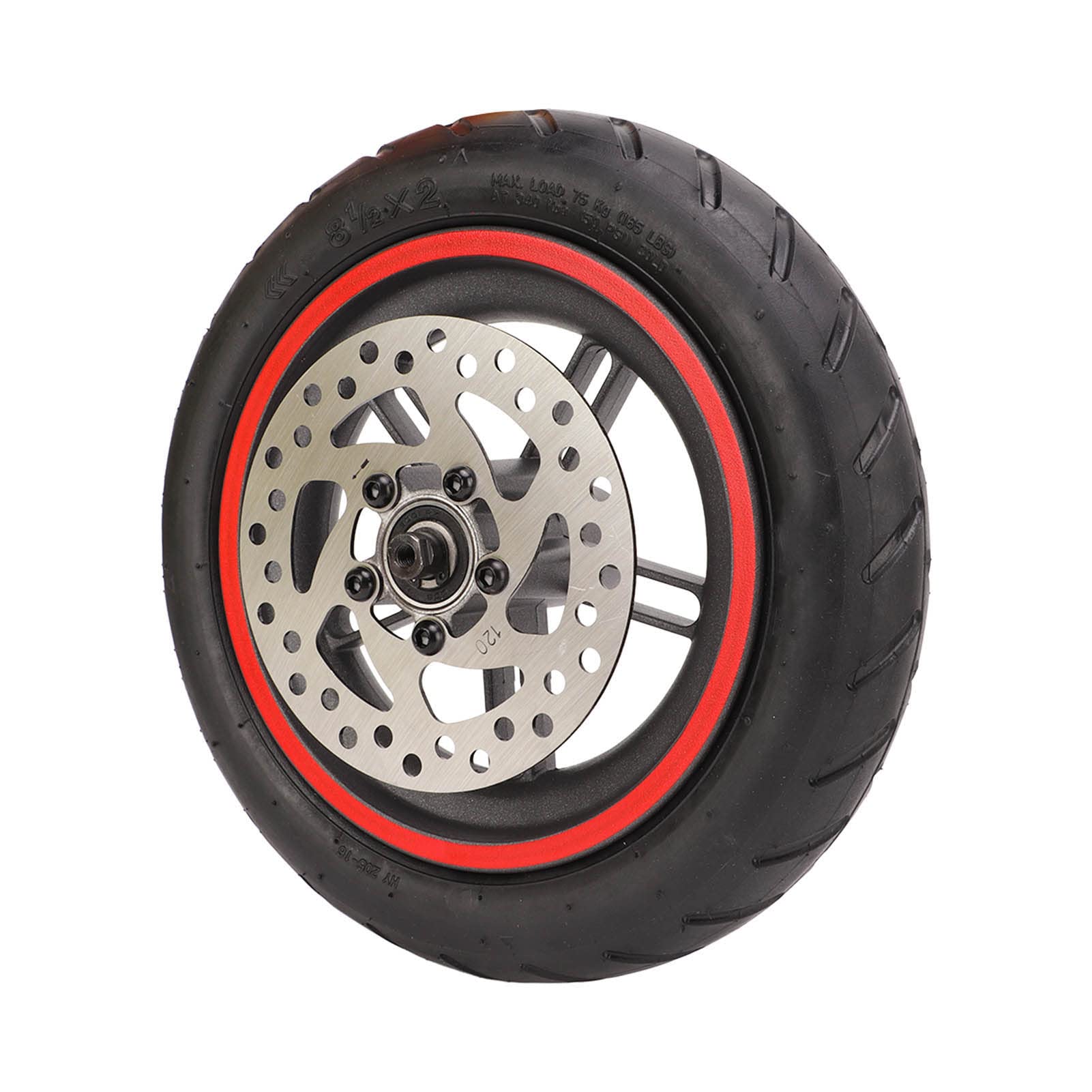 Roue Arrière de Trottinette Électrique avec Frein à Disque 120 mm pour Xiaomi PRO/PRO 2/M3, Pneu Pneumatique de Roue Arrière de Scooter Électrique