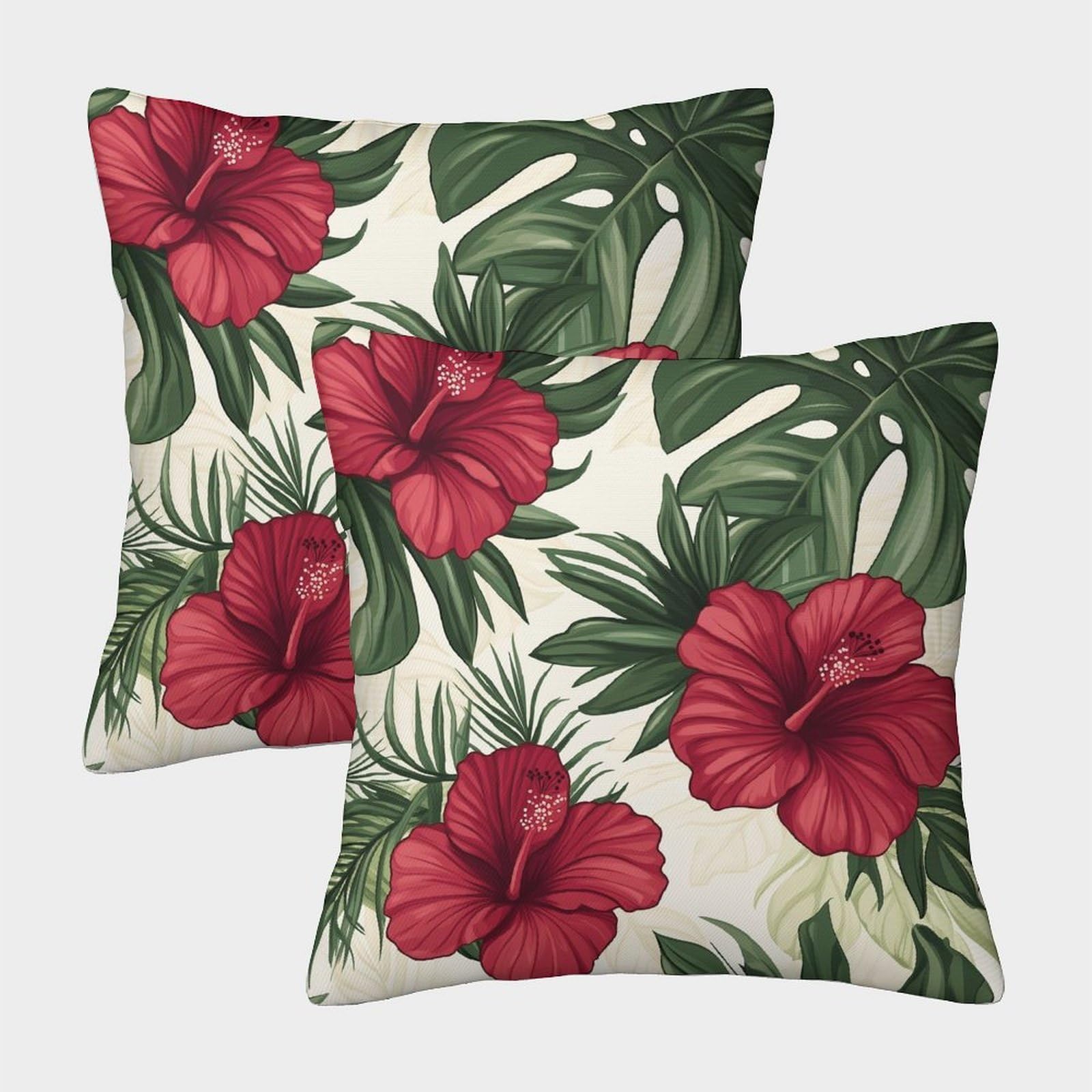 kaiyun 2 Pack Turtle Back Leaves, Palm Leaves And Ferns Square Pillow Cover Cushion Cover 40x40cm Suitable for Sofa Bed Chair,3D Pattern