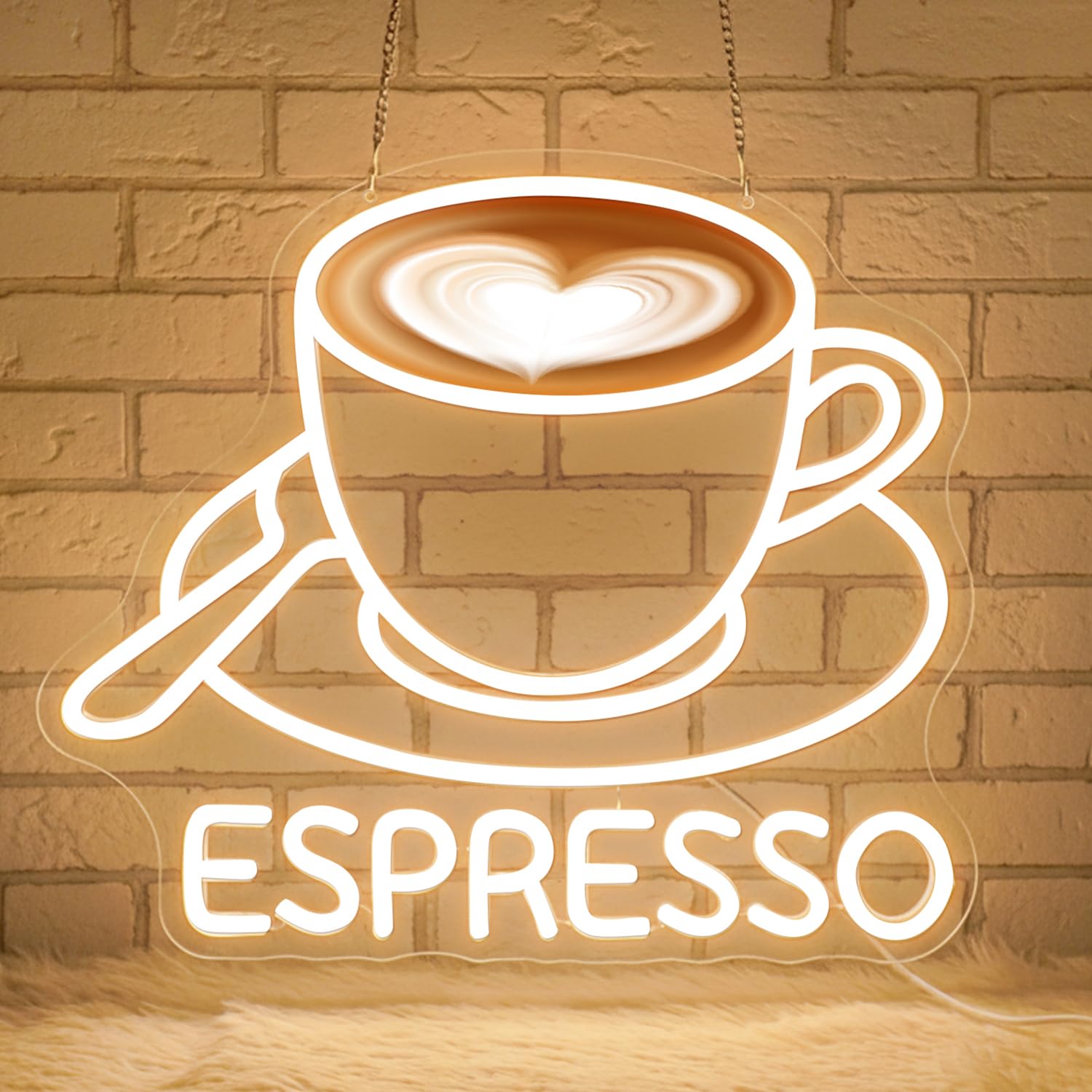Lxmoneon Espresso Neon Schild, Kaffeetasse Neonlicht, dimmba
