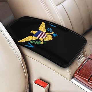 FEIONAGY Us Virgin Islands Flag Car Center Console Pad, Universal Waterproof Car Armrest Seat Box Cover, Car Interior Accessories, Auto Armrest Cover Protector for Most Vehicle, SUV, Truck, Car