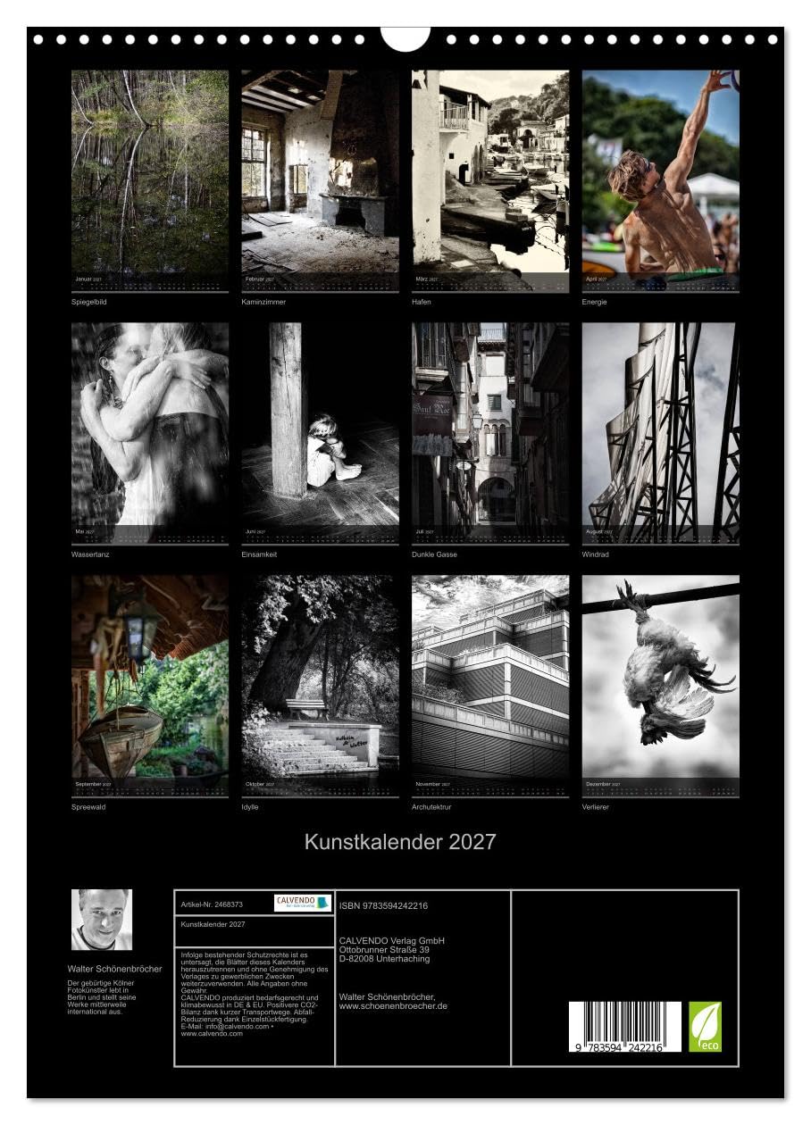 CALVENDO - Kunstkalender 2027 (Wandkalender 2027 DIN A3 hoch), Monatskalender: Werke aus dem VOGUE Portfolio des Fotografen Walter Schönenbröcher