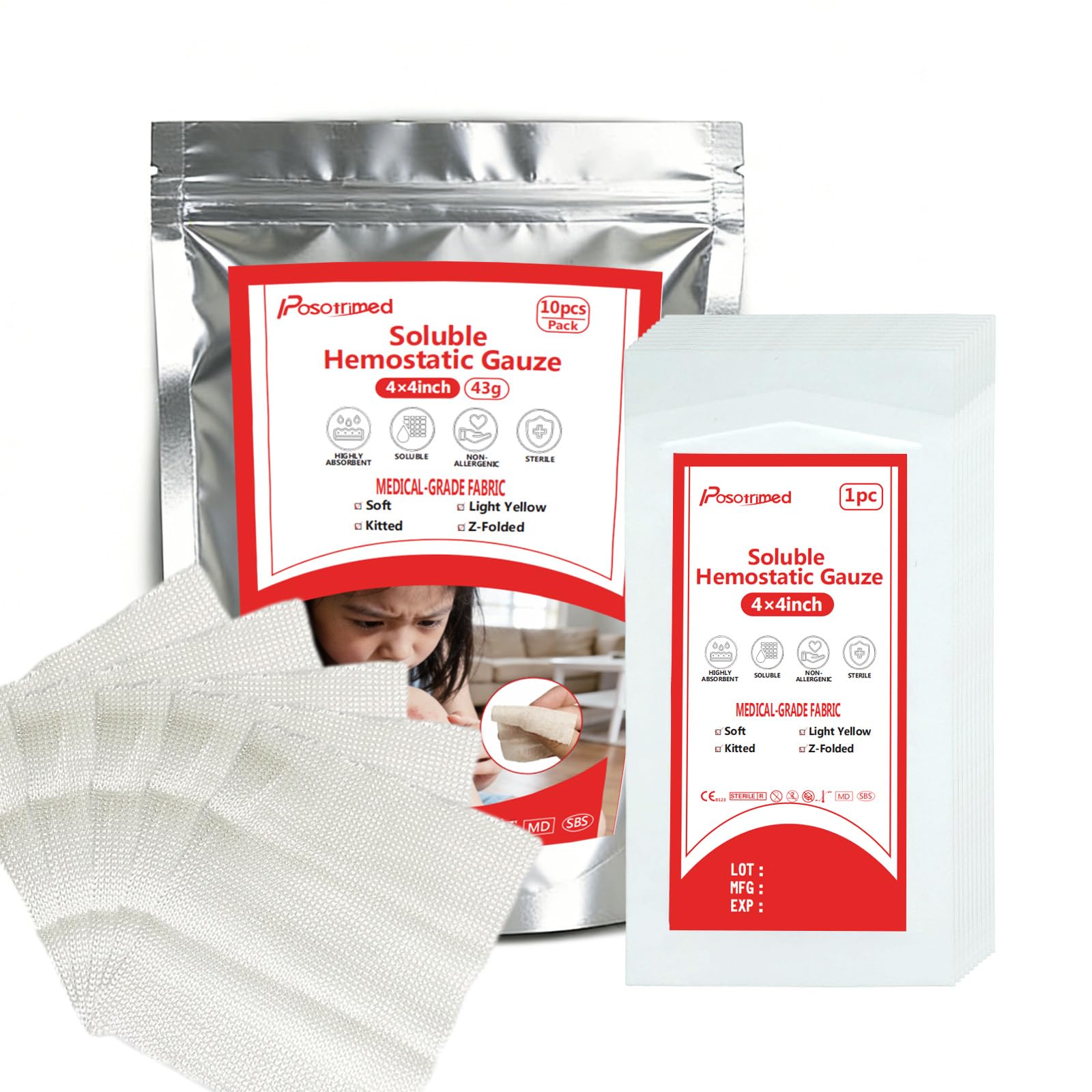 Quick Clot Hemostatic Gauze - Combat Wound Care -1