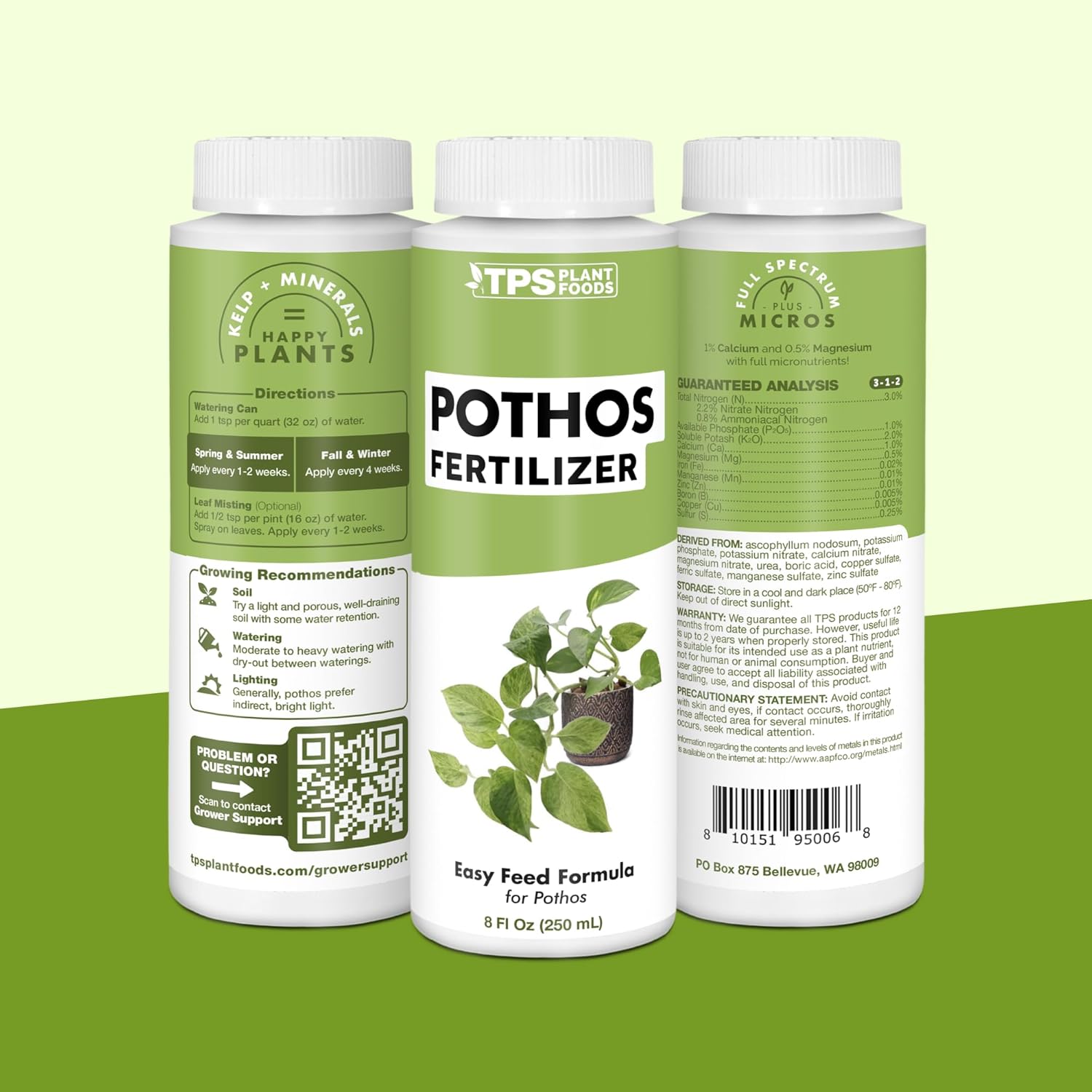 Pothos Fertilizer – Liquid Plant Food for Lush Growth, Stronger Roots & Vibrant Leaves, 32 oz