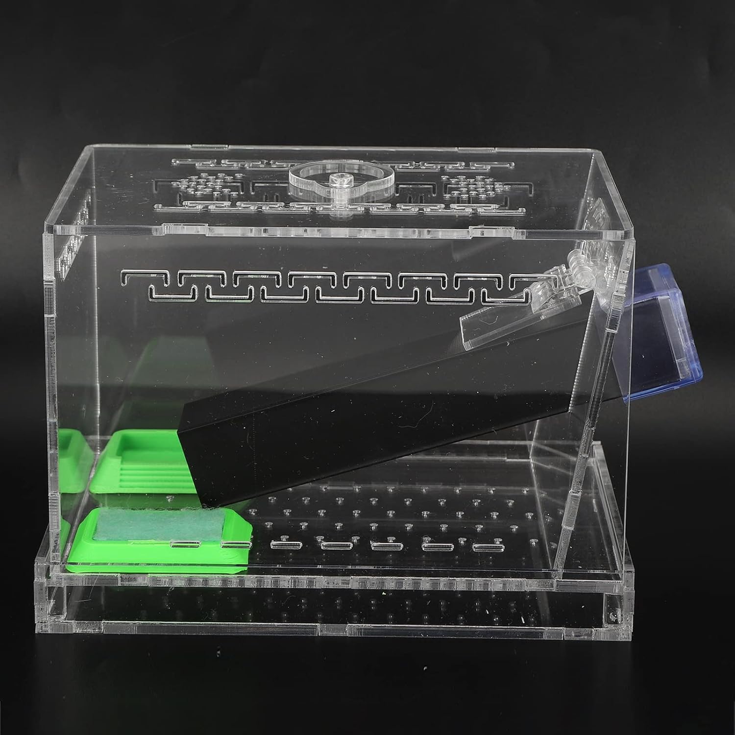 Cricket Keeper, Acrylic Feeding Cricket Keeper Pen with Tubes Cockroach Care Kit Reptile Tank Box (Small)