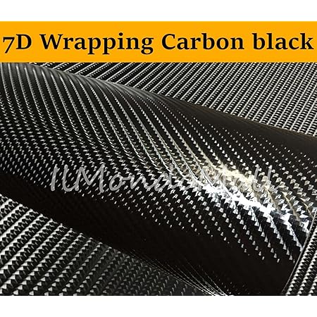 Amazon Co Jp 6dカーボンシート カーボンフィルム カーボンファイバー ステッカー ラッピングフィルム ハイグロス ブラック 黒 光沢 艶あり 伸縮性 耐水 エア抜き溝仕様 内外装 長さ300cm幅30cm 車 バイク