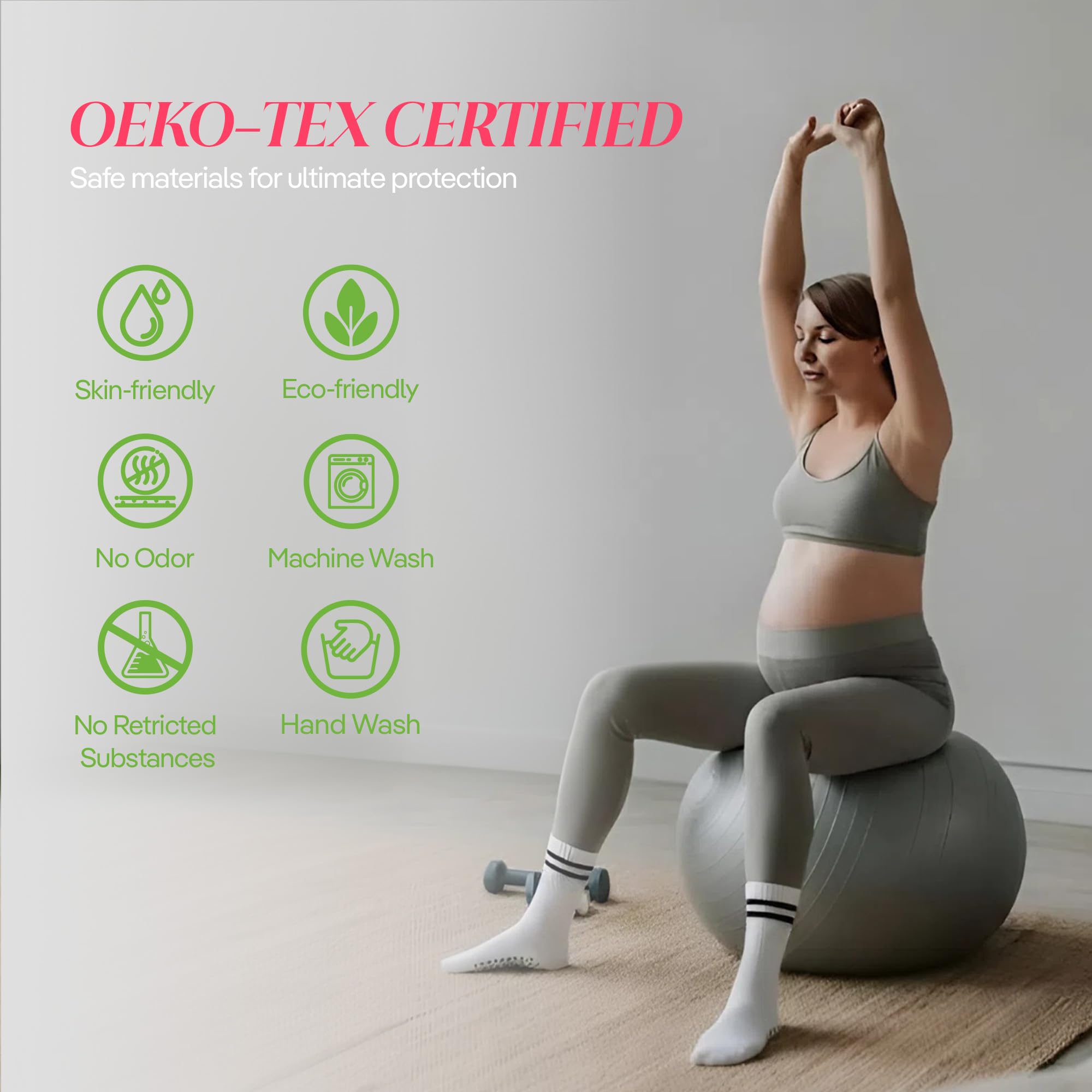 CoolMate Calcetines de pilates con agarres para mujer, calcetines de yoga, calcetines antideslizantes para mujer, para entrenamiento, barra, regalos de pilates