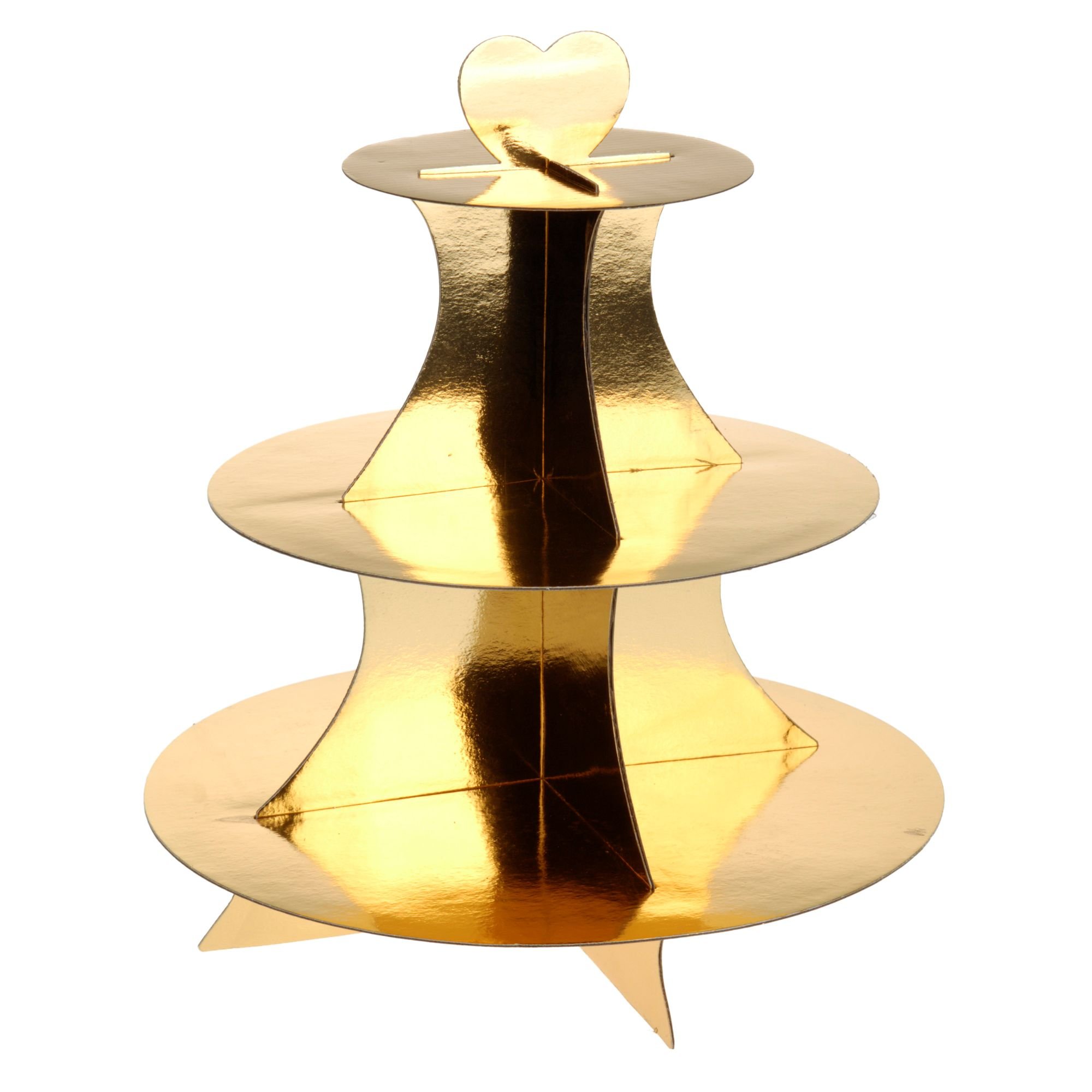 Excellent Houseware Gold 3 Tier Party Cardboard Fairy Cup Cake Cupcake Muffin Stand (Gold)