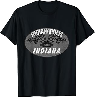 Indianapolis Indiana Racing Checkered Flag Race Car Vintage T-Shirt