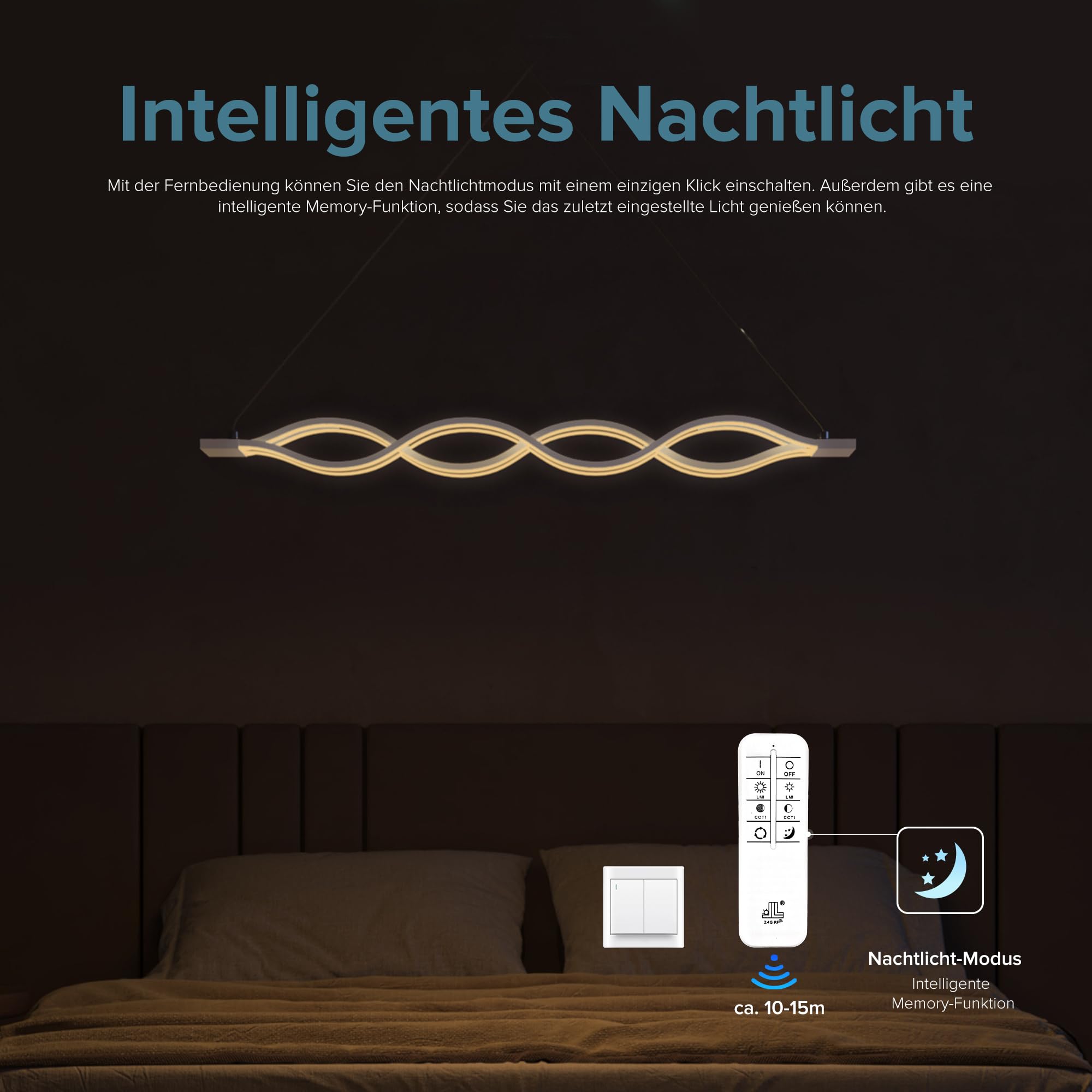doporro Pendelleuchte Esstisch LED 60W Dimmbar mit Fernbedienung Weiß | Hängelampe Esstisch Höhenverstellbare Esszimmerlampe Intelligente Nachtlicht-& Speicherfunktion für Wohnzimmer, Alivetta3301