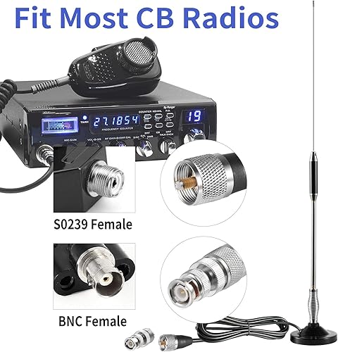 Miniatura 2 de Kit de antena de estación base de radio CB de montaje magnético resistente de 27 MHz, compatible con radio móvilcoche Cobra Midland Uniden Maxon