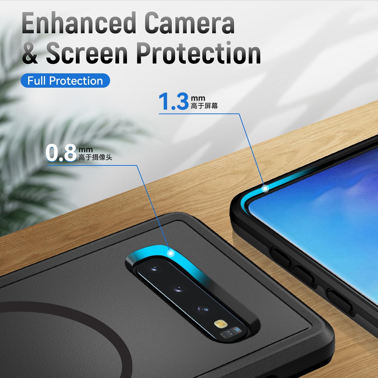 for Samsung Galaxy S10 Case,[Compatible with Magsafe] [Military Grade Drop Tested] Shockproof Magnetic Tough Rugged Protective Phone Case -6.1 inch (Black) - Image 4