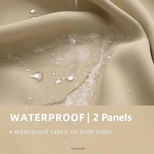 Miniatura 2 de Cortinas opacas impermeables para exteriores, con ojal, para bloqueo de luz solar en ventanas del hogar, dormitorio, sala, patio, porche o kiosco,