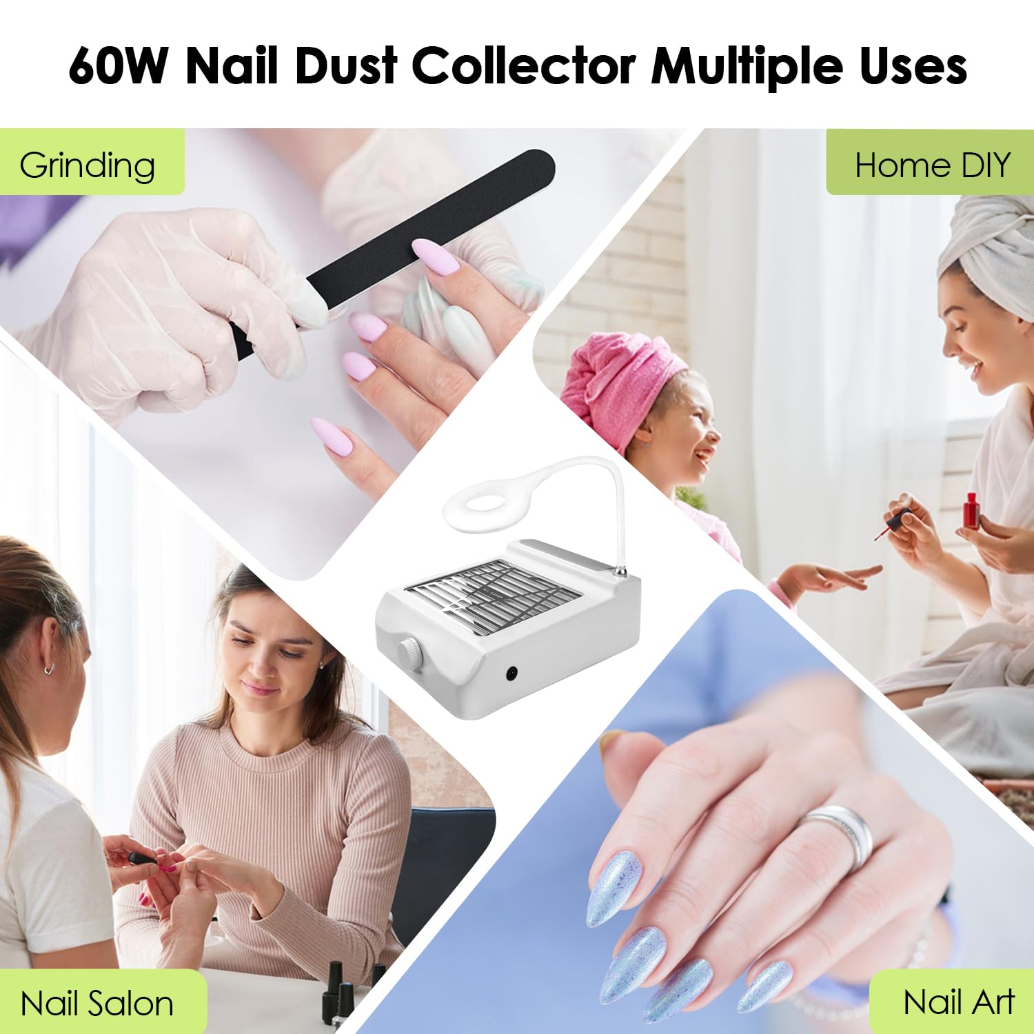 Nail Dust Collector 60Wレジンセット Amazon.com: Nail Dust Collector with Lamp-60W Powerful Dust