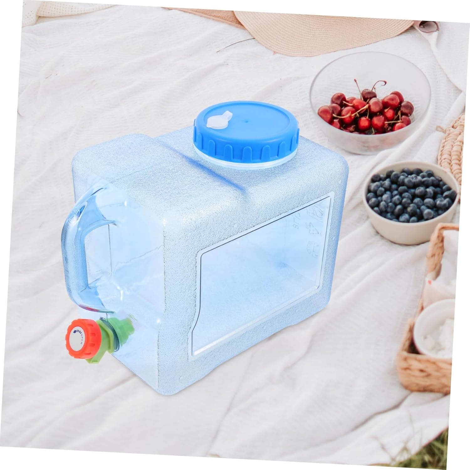 SUPVOX Portable 8L Sky-Blue Pc Water Jug with Adjustable Spigot and Large Opening for Camping Hiking Outdoor Bbq and Travel