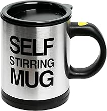 Rolozy Self Stirring Coffee Mug Cup | Electric Stainless Steel Automatic Mixing Cup | Home Office Travel Mixer Mug | Funny Gift Idea for Men, Women, Kids | Self Spinning Stirring Mug