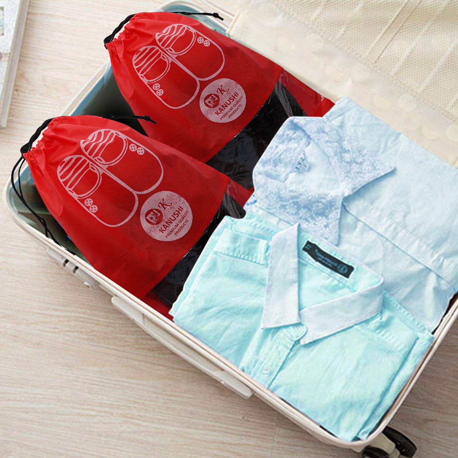 KANUSHI Industries - Juego de 3 fundas para zapatos, color rojo, estándar, Red, Estándar