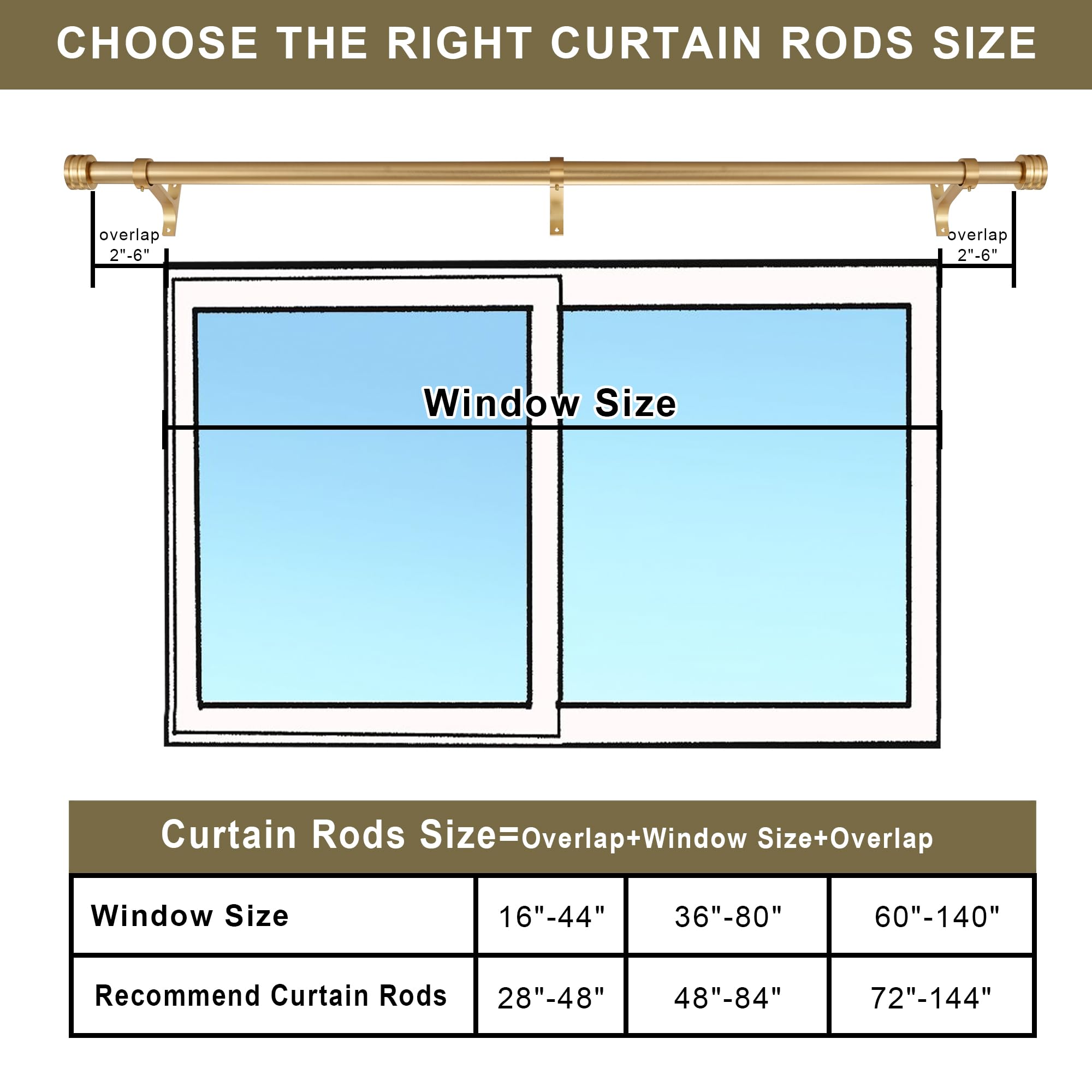 Snapklik.com : Single Curtain Rods 28-48 Inches,1 Inch Heavy Duty ...