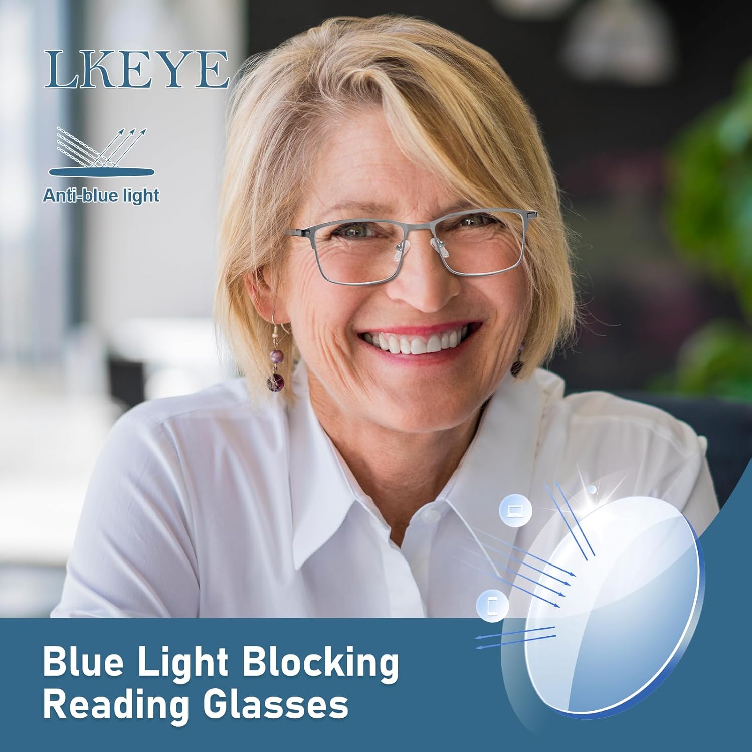 Progressive Multifocus Reading Glasses Men No Line Multifocal Transition Blue Light Readers Metal Wide Frame Eyeglasses - Image 7