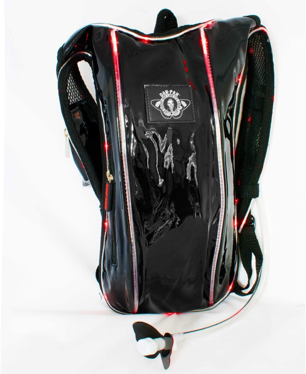 Dan-Pak Hydration Pack 2l-Light Show-Black Bag -RED Lights