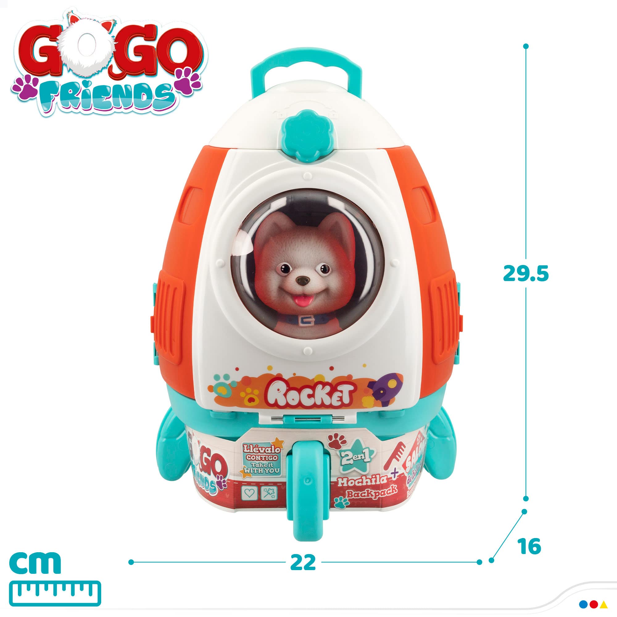 COLORBABY 49704 Plecak fryzjerski dla psów 2 w 1 ze zwierzakiem / walizka weterynaryjna / zestaw weterynaryjny, zestaw weterynaryjny / salon piękności dla psów