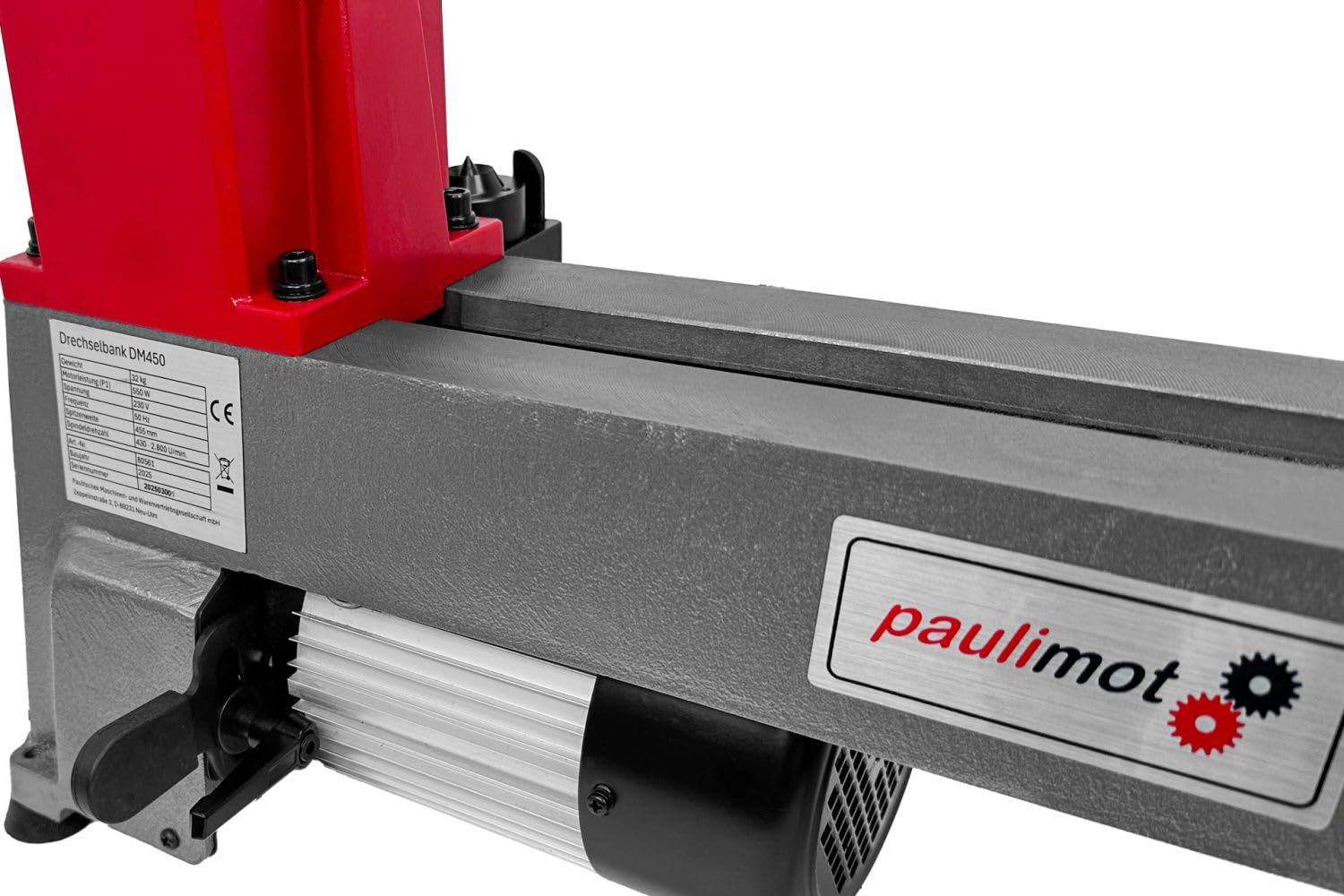 PAULIMOT Drechselbank DM450, 455 mm Spitzenweite, 550 Watt Motor