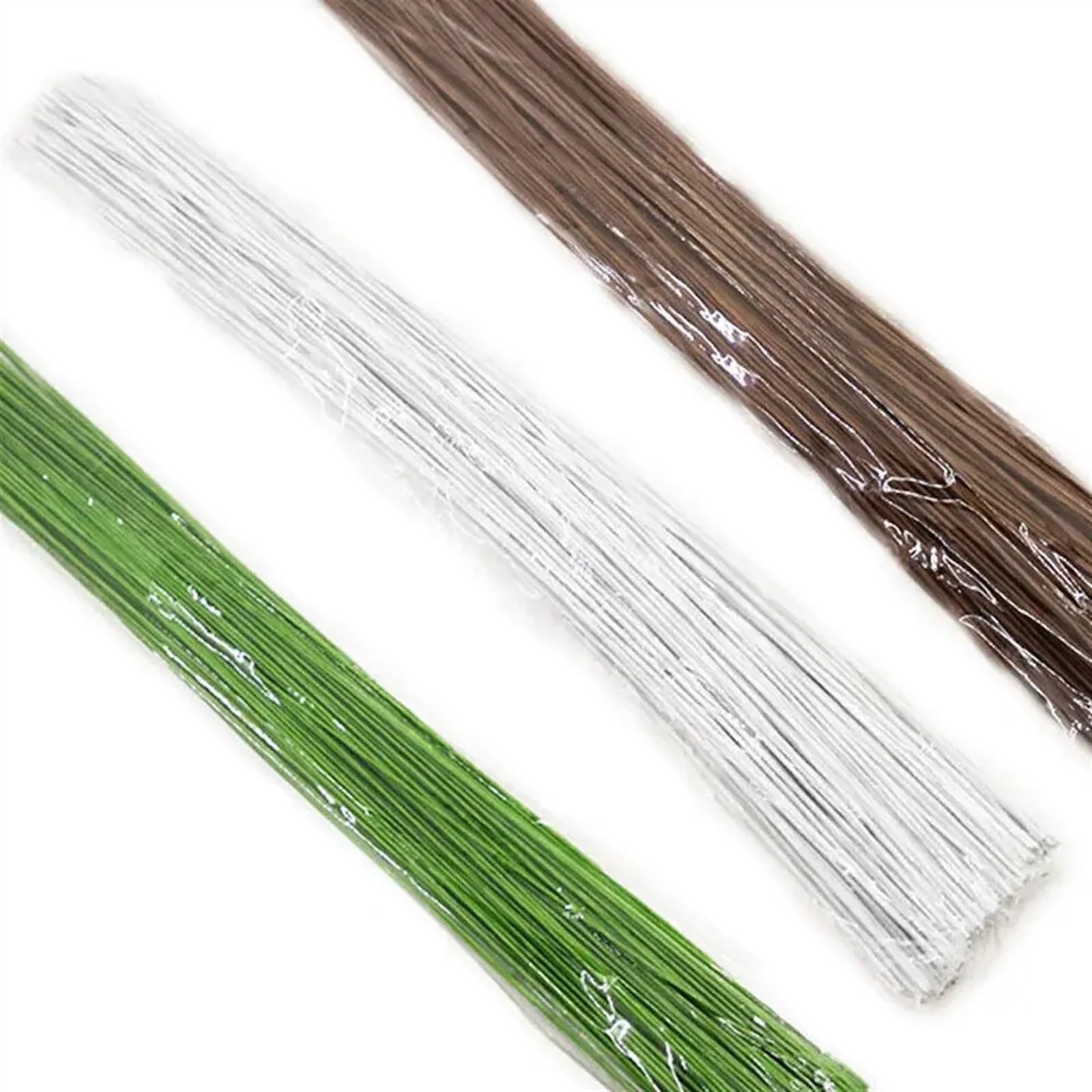 Blumendraht, Floristendraht 0,45 mm künstliches Zubehör, weiche Blumendrahtstiele, Kranzherstellung, Blumen, DIY-Blumenhandwerk, Eisendraht, mit Kleber umwickelter Blumenstab(Green 60cm)